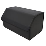 Cutie de Depozitare Auto, Flippy, Geanta Multifunctionala  din Piele Ecologica, Organizator Premium Portbagaj, 2 Compartimente Depozitare, Pliabil  si Rezistent la Uzura, Negru, 55 x 30 x 30cm - vivimall.ro