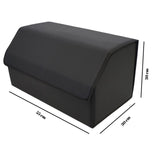 Cutie de Depozitare Auto, Flippy, Geanta Multifunctionala  din Piele Ecologica, Organizator Premium Portbagaj, 2 Compartimente Depozitare, Pliabil  si Rezistent la Uzura, Negru, 55 x 30 x 30cm - vivimall.ro