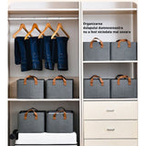 Cutie de Depozitare Tip Cos, Vivimall, Material Textil, Pliabila, 47x35x30 cm, 50 l, Cadru Metalic, cu Manere, Gri - vivimall.ro