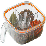 Cutie Depozitare Alimente, Vivimall, din Plastic/Silicon, 20 x 10 x 10 cm, 5 Compartimente, Alb/Portocaliu - vivimall.ro