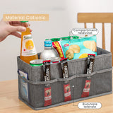 Cutie Depozitare cu Cadru Metalic, Vivimall, pentru Bucatarie, snacksuri, pliabila din poliester Oxford, 30 x 15 x 15 cm Gri - vivimall.ro