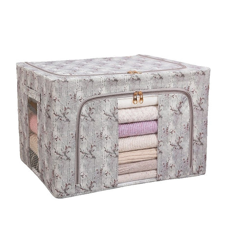 Cutie Depozitare, 66L, Din Material Textil, Pentru Haine Si Lenjerii, Model Flori De Primavara