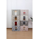 Cutie Depozitare, Vivimall, 66L, din Material Textil, 50 x 40 x 33 cm, pentru Haine si Lenjerii, Model Fluturasi, Gri/Auriu - vivimall.ro