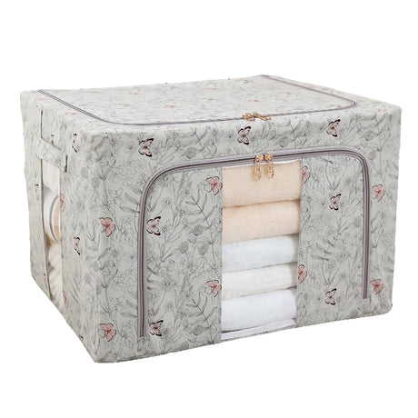 Cutie Depozitare, 66L, Din Material Textil, Pentru Haine Si Lenjerii, Model Fluturasi