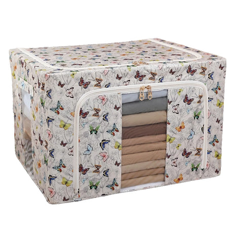 Cutie Depozitare, 66L, Din Material Textil, Pentru Haine Si Lenjerii, Model Fluturasi