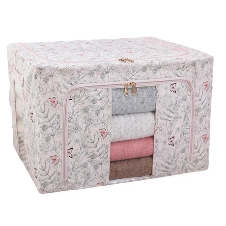 Cutie Depozitare, 66L, Din Material Textil, Pentru Haine Si Lenjerii, Model Fluturasi