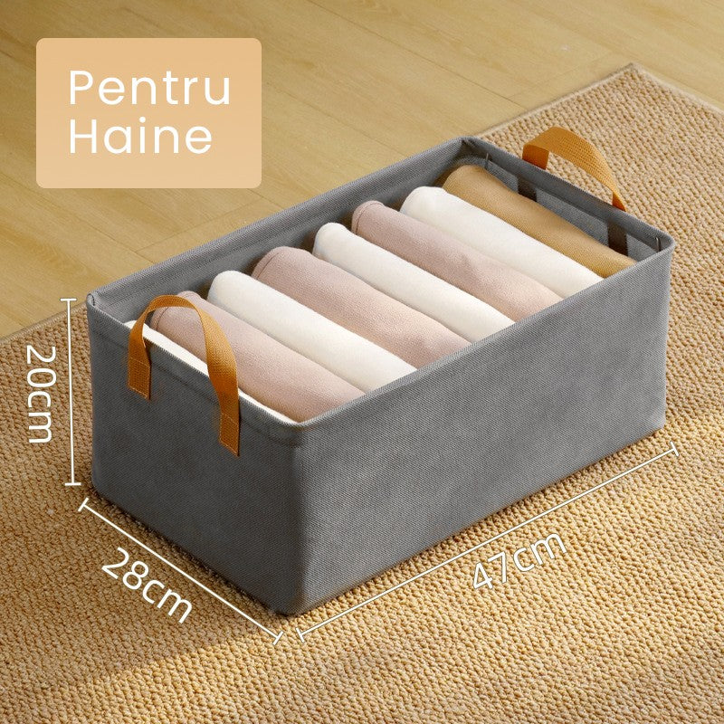 Cutie Depozitare Pentru Haine, Lucruri, Din Textil Cu Cadru Metalic, Manere Laterale, Forma Dreptunghiulara, Volum 26 L