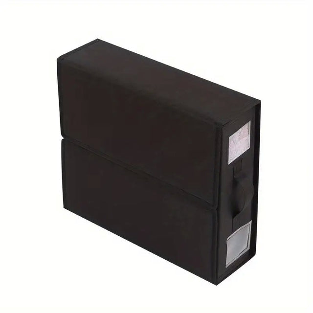 Cutie Depozitare Lenjerii de Pat, Vivimall, Pliabila, Capacitate 18l, 38x33x12 cm, din Panza Oxford cu PP Incorporat, Fereastra Vizibila, Negru - vivimall.ro