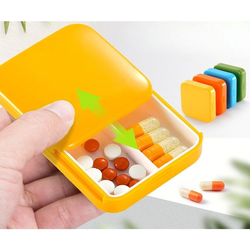 Cutie Depozitare Medicamente, 2 Compartimente, Glisanta, Patrata, Inchidere Etans - vivimall.ro