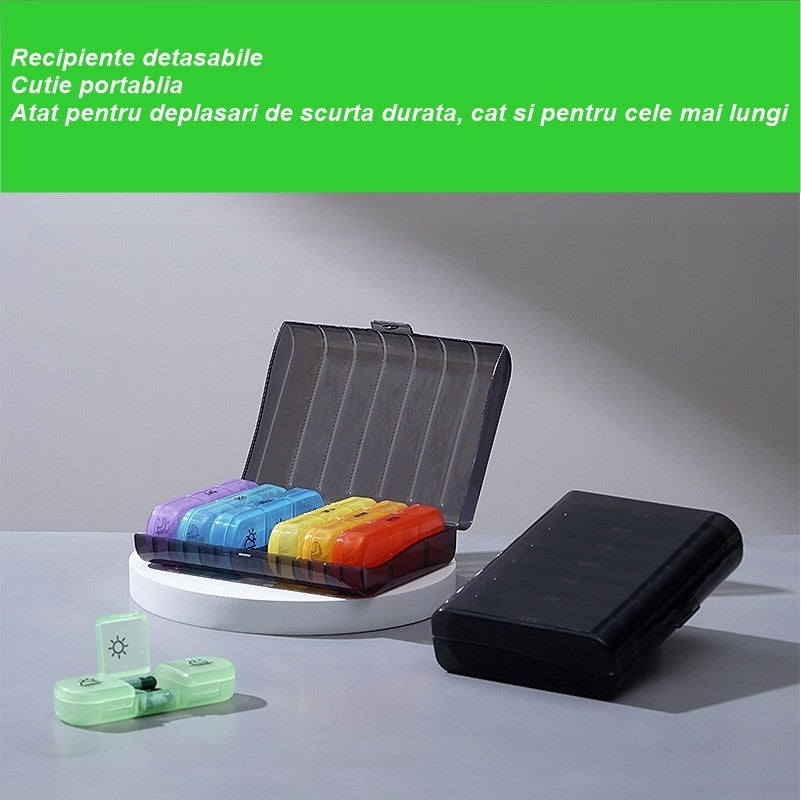 Organizator Medicamente 21 Compartimente | MediTrack - vivimall.ro