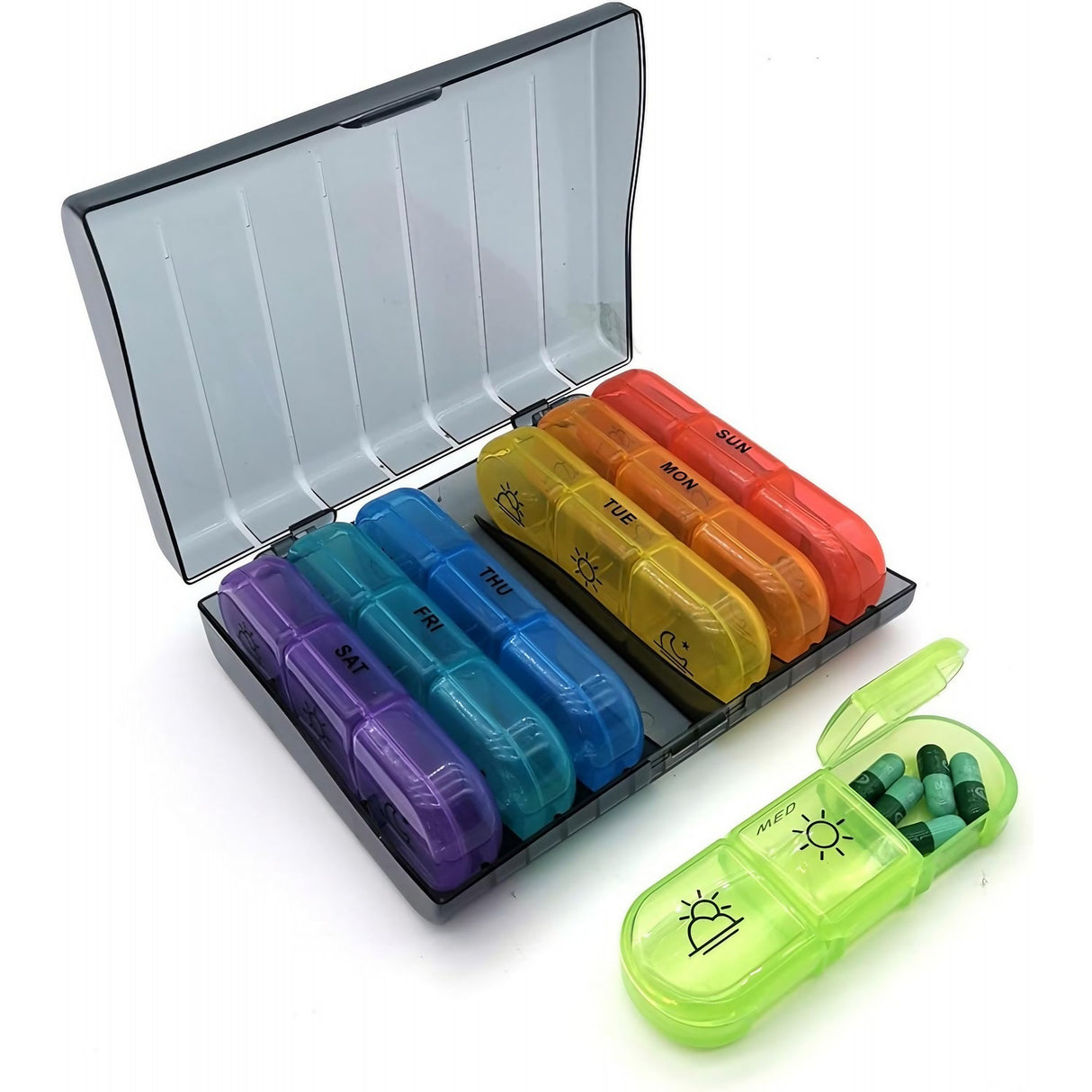 Organizator Medicamente 21 Compartimente | MediTrack - vivimall.ro
