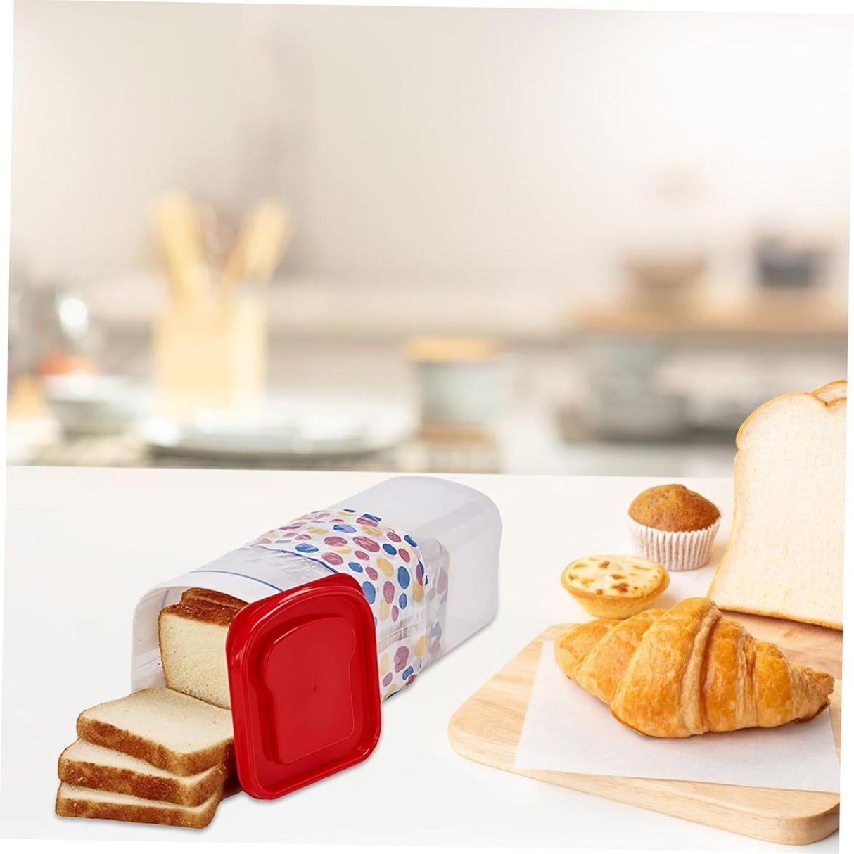 Cutie Depozitare Paine, Din Plastic, 34 X 13 Cm, Pastreaza Prospetimea, Capac - vivimall.ro