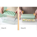 Set Cutie Pentru Gheata, Uz Casnic, Doua Tavite Pentru Cuburi, Capac Etans, Lopata, 23.5X13.3X10 Cm, Verde - vivimall.ro