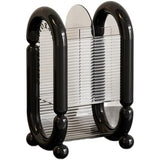 Cutie pentru Depozitare Cosmetice, Vivimall, pentru Pensule, Creioane si Buretei, 4 Compartimente, din Plastic, 12 x 10 x 20 cm, Negru - vivimall.ro