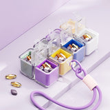 Compartimente separate organizator medicamente Flippy pentru 7 zile, vedere deschisă