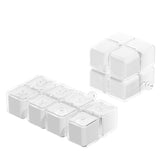 Cutie pentru Medicamente, Flippy, Model Rubik' Cube, cu Curea de Agatare, Dozator Portabil de Medicamente, Dispenser Pastile, estimat pentru 7 zile, 7.3 x 6 x 6 cm, Alb - vivimall.ro
