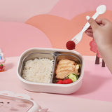 Cutie Pentru Pranz Sau Gustari, Cu Doua Compartimente, Model Iepuras, Pentru Copii Si Adulti, Etansare, Pp, Perfect Pentru Scoala Si Birou, 1000 Ml, 22X17.8X8 Cm - vivimall.ro