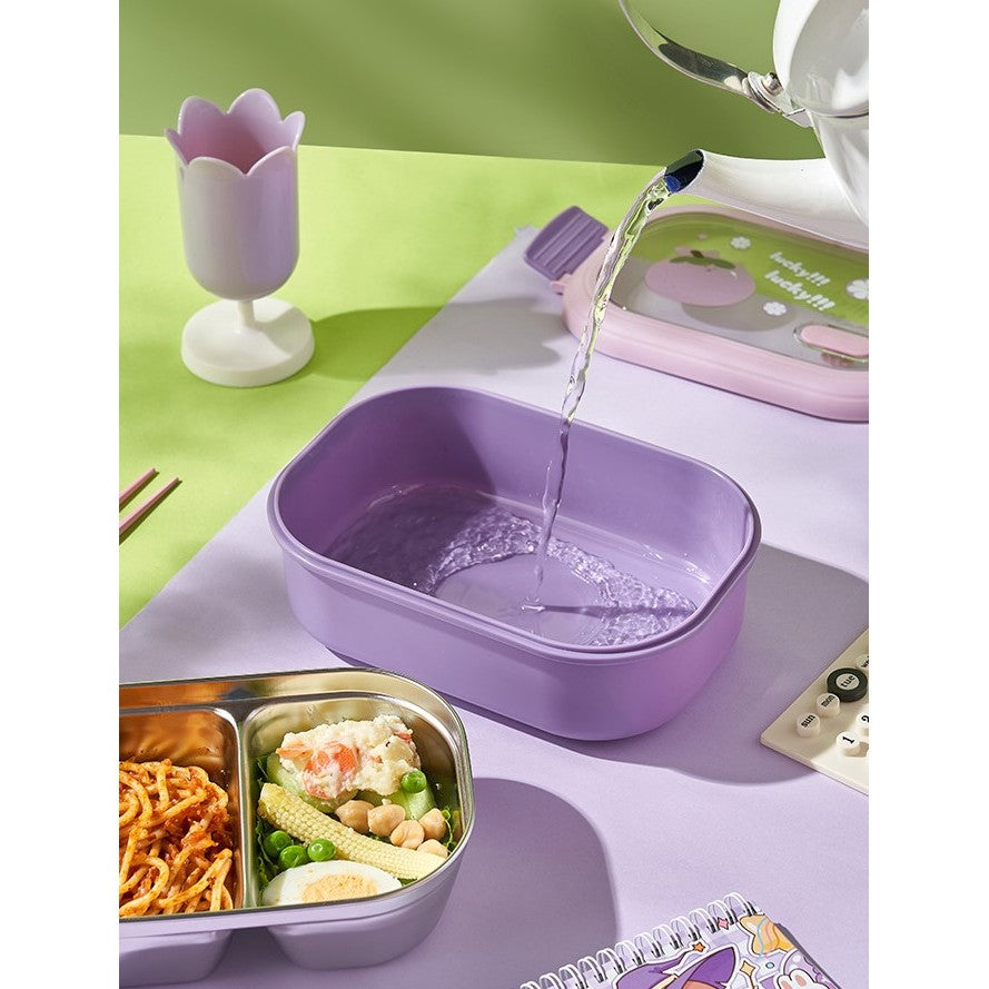 Cutie Pentru Pranz Sau Gustari, Cu Doua Compartimente, Pentru Copii Si Adulti, Etansare, Pp, Perfect Pentru Scoala Si Birou, 1000 Ml, 22.5X14.5X8 Cm - vivimall.ro
