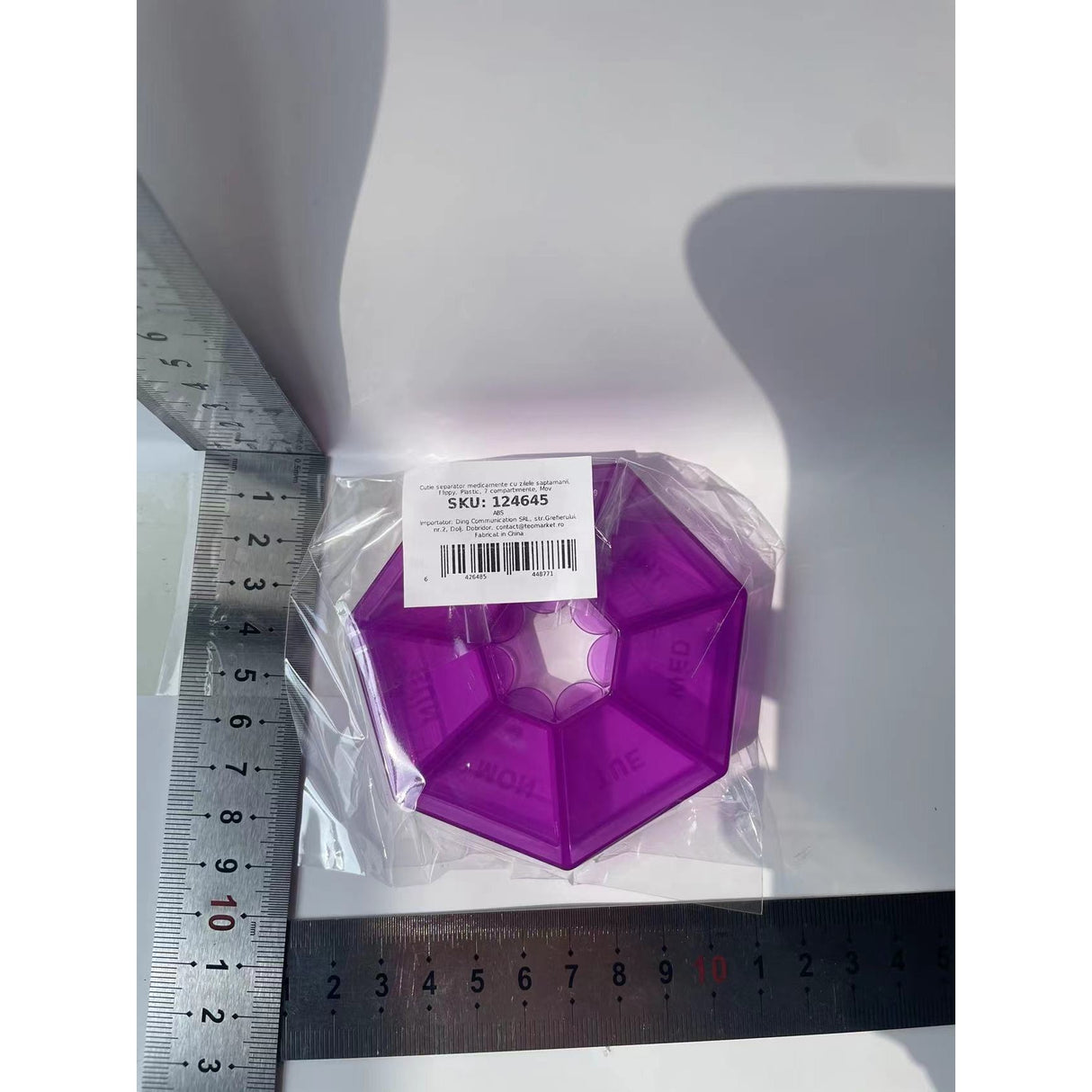 Cutie Separator Medicamente Cu Zilele Saptamanii, Plastic, 7 Compartimente - vivimall.ro