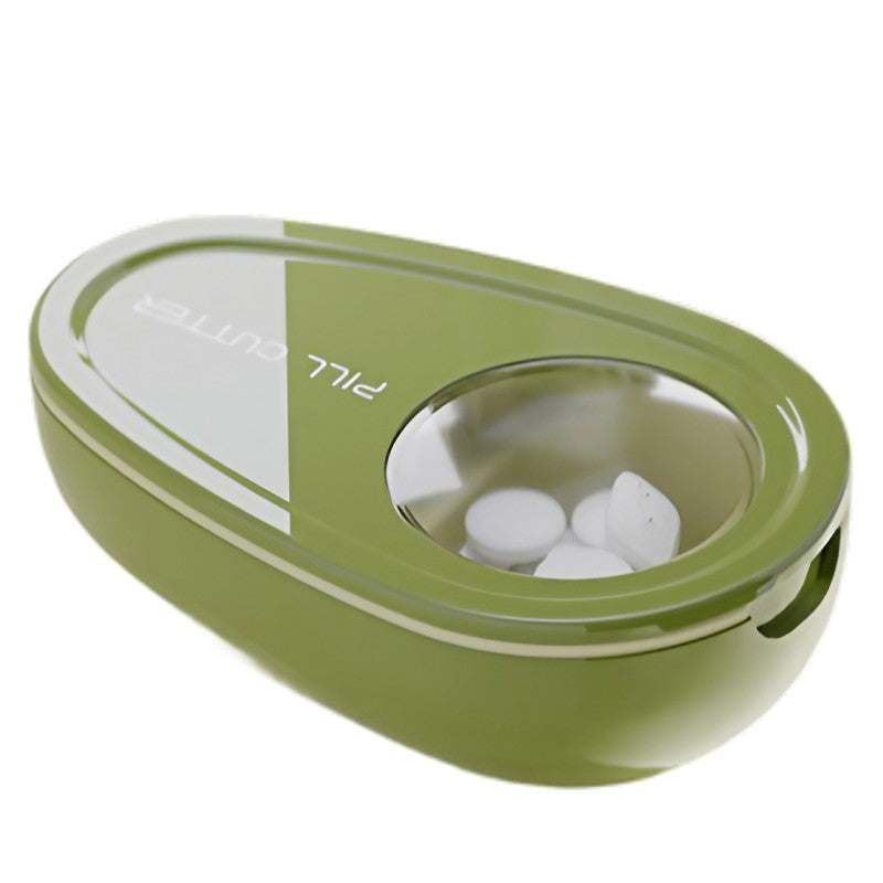 Cutie Taiat Pastile si Depozitare Medicamente, Flippy, Verde, 8x5x2.65 cm, Compacta si Portabila, Ideala Pentru Calatorii