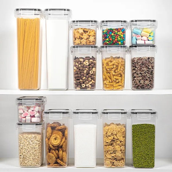 Set 14 cutii depozitare alimente transparente | StorePro - vivimall.ro