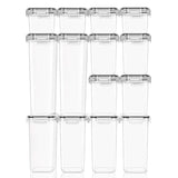 Cutii de depozitare alimente, Vivimall, Set din 14 Cutii pentru Condimente, Cereale, Cutii pentru Bucatarie, din Plastic PP, Cutii Alimentare, Diferite Dimensiuni, Transparente - vivimall.ro