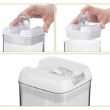 Cutii De Depozitare Alimente, Set Din 5 Cutii Pentru Condimente, Volumetrie 0.5L, 0.8L, 1.2L, 1.9L, Transparente Cu Capac Alb - vivimall.ro