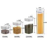 Cutii De Depozitare Alimente, Set Din 5 Cutii Pentru Condimente, Volumetrie 0.5L, 0.8L, 1.2L, 1.9L, Transparente Cu Capac Alb - vivimall.ro