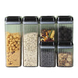 Set 6 Recipiente Din Plastic, Pentru Alimente/Obiecte, Inchidere Ermetica, Textura Ondulata, 4 X 1.5L, 2 X 3.3L, Transparent - vivimall.ro