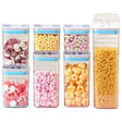Cutii De Depozitare Alimente, Set Din 7 Cutii De Tip Container, 2X0.5 L, 2X0.8 L, 2X1.2 L, 1X1.9 L, Recipiente Pentru Cereale In Bucatarie, Transparente Cu Capac Albastru-Alb - vivimall.ro