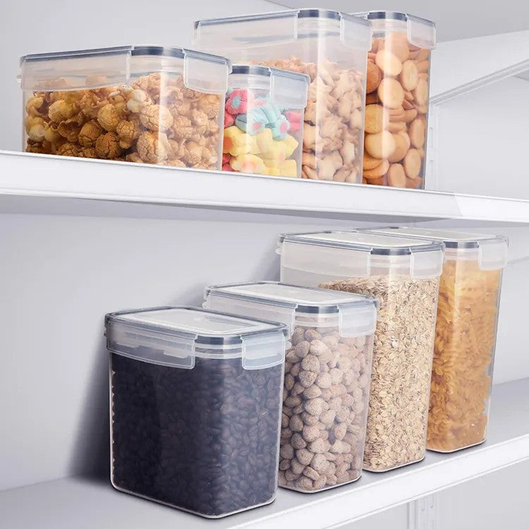 Cutii De Depozitare Alimente, Set Din 8 Cutii Pentru Condimente, Cereale, Cutii Pentru Bucatarie, Din Plastic Pp, Cutii Alimentare, Diferite Dimensiuni, Transparente - vivimall.ro