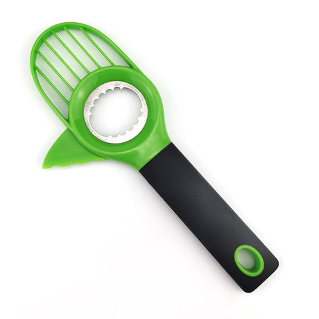 Cutit 3In1 Pentru Avocado, Cutit, Scoatere Miez Si Feliator Pulpa, Din Pp Si Otel Inoxidabil, Negru/Verde - vivimall.ro