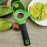 Cutit 3In1 Pentru Avocado, Cutit, Scoatere Miez Si Feliator Pulpa, Din Pp Si Otel Inoxidabil, Negru/Verde - vivimall.ro