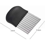 Cutit pentru Cartofi Ondulati, Flippy, pentru Legume, Forma Ondulata, Usor de Utilizat, Taiere, Negru