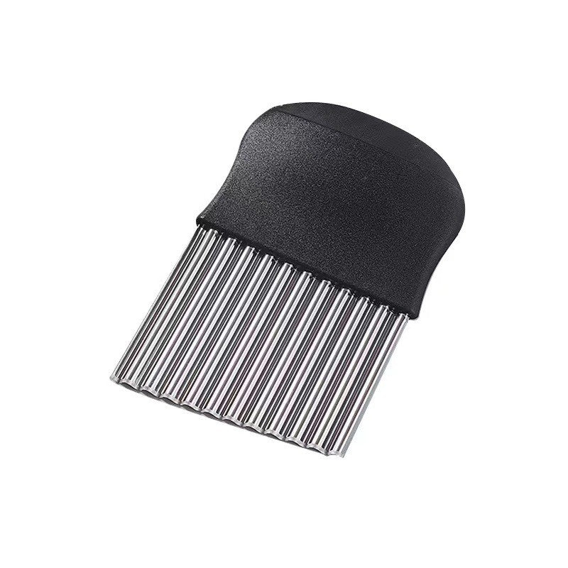 Cutit Pentru Cartofi Ondulati, Pentru Legume, Forma Ondulata, Usor De Utilizat, Taiere, Negru - vivimall.ro