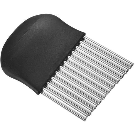 Cutit Pentru Cartofi Ondulati, Pentru Legume, Forma Ondulata, Usor De Utilizat, Taiere, Negru - vivimall.ro