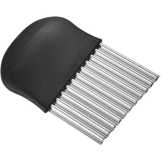 Cutit pentru Cartofi Ondulati, Flippy, pentru Legume, Forma Ondulata, Usor de Utilizat, Taiere, Negru