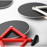 Cutit Pizza Creativ In Forma De Bicicleta, Cu Suport Pentru Cutit, 19 X 12.5 Cm, Otel/Pp, Negru - vivimall.ro