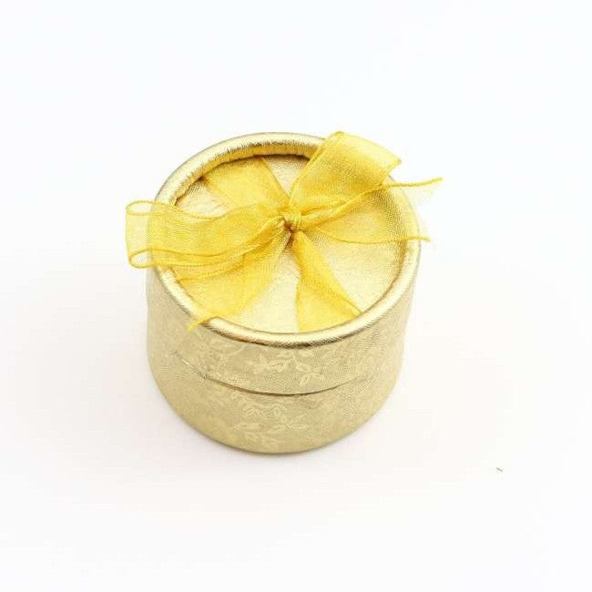 Cutiuta pentru Cadou, Flippy, Cutiuta Eleganta pentru Cercei, Cutiuta pentru Inel, Rotunda Aurie cu Diametru 5cm - vivimall.ro