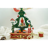 Cutiuta muzicala decorata de Craciun, Brad, Verde, din Lemn, 17 cm x 27 cm, Interior, Flippy