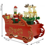 Cutiuta Muzicala Decorata, Sania Lui Mos Craciun, Din Lemn, Interior, Resigilat - vivimall.ro