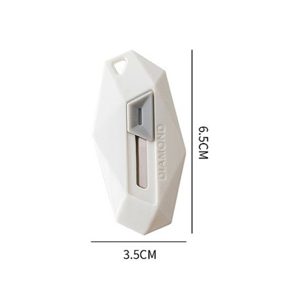Cutter Pentru Cutii, Vârf Rotunjit Și Zimțat, Tip Breloc, 6,5 x 3,5 cm