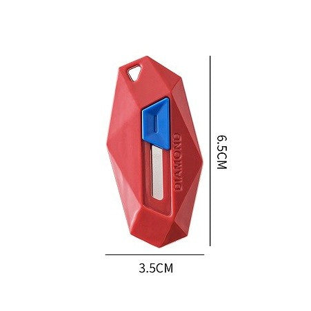 Cutter Pentru Cutii, Vârf Rotunjit Și Zimțat, Tip Breloc, 6,5 x 3,5 cm
