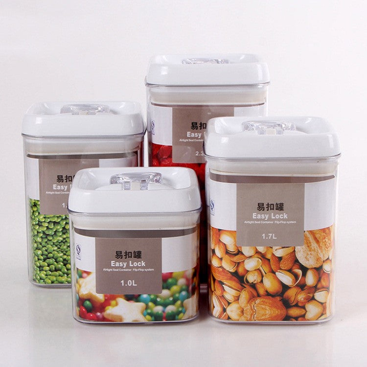 Cuutii De Depozitare Alimente, Set Din 4 Cutii Pentru Condimente In Bucatarie, Cutii De Tip Container, Diferite Dimensiuni, Cu Capac Ermetic, Din Plastic Pp, Transparent - vivimall.ro