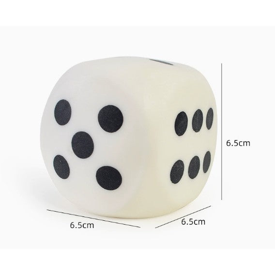 Jucărie antistres Flippy Squishy Zar Gigant Jumbo, 6,5 cm, alb și negru, vedere frontală