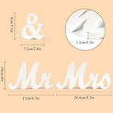 Decor pentru Masa, Vivimall, Model Mr&Mrs, Tematica Nunta, 10x20 cm, Alb - vivimall.ro
