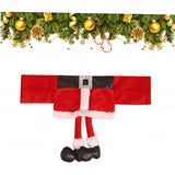 Decoratiune pentru scaun cu tematica de Craciun Vivimall, elastica, material textil/poliester, 46 x 30 cm, rosu