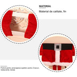 Decoratiune pentru scaun cu tematica de Craciun Vivimall, elastica, material textil/poliester, 46 x 30 cm, rosu