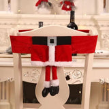 Decoratiune pentru scaun cu tematica de Craciun Vivimall, elastica, material textil/poliester, 46 x 30 cm, rosu