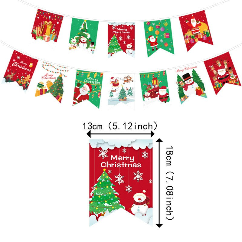 Decoratiune De Craciun, Tip Banner, 12 Piese, Pentru Usa Sau Perete, Sfoara Inclusa - vivimall.ro